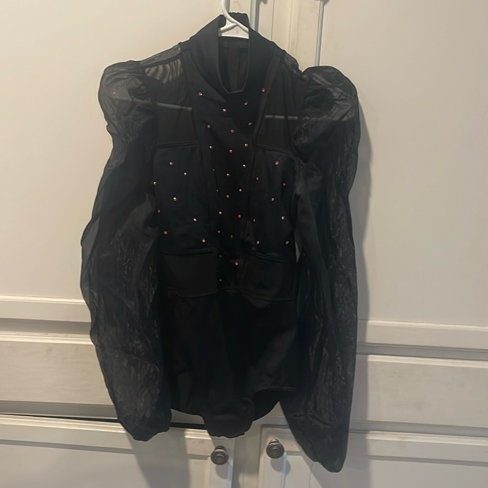 Medium adult black jazz costume with rhinestones